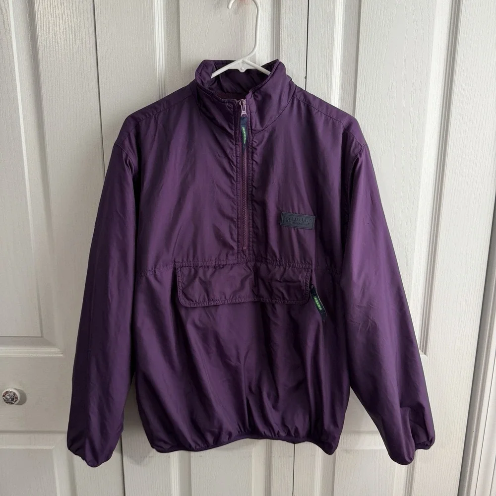 Eddie Bauer Ebtek Purple Anorak Quarter Zip Pullover Men's Size XS VTG Outdoors